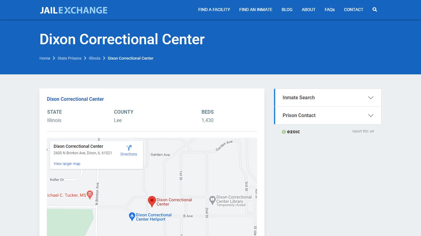 Dixon Correctional Center Prisoner Search - JAIL EXCHANGE